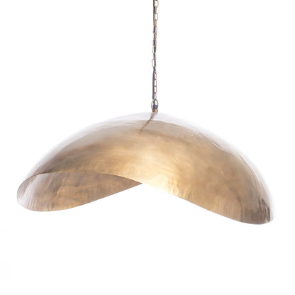 Messing-Eisen-Pendelleuchte, gewölbte Kuppel – XL, 100 cm