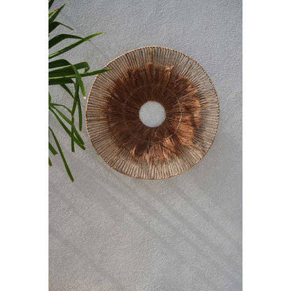 Coconut and palm wall deco, round, 90 cm - natural