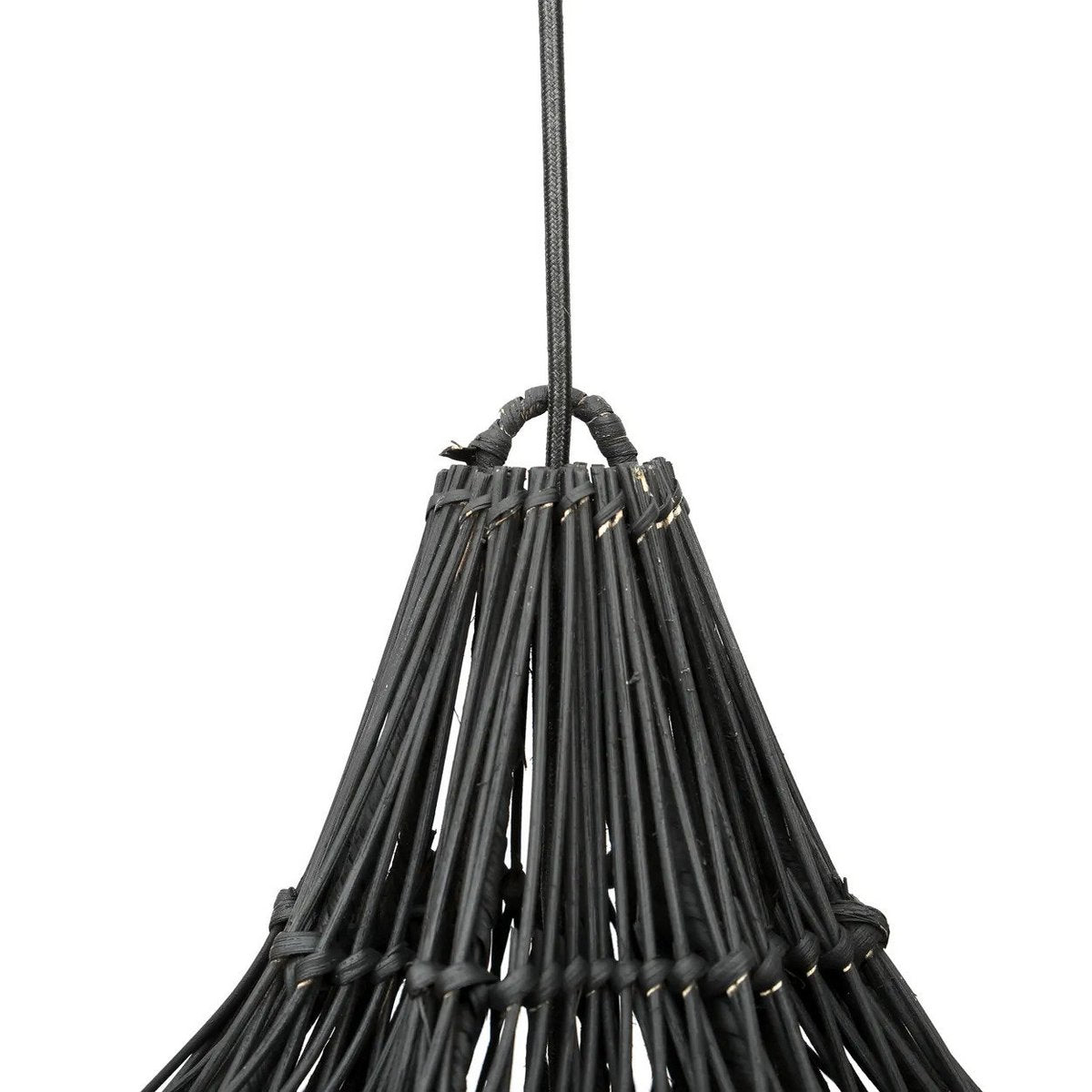 Rattan pendant shade black XL - 110 cm