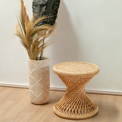 Rundt sidebord i rattan Ø45 cm × 45 cm højt – Luhu