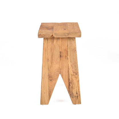 Teak stool with sturdy legs - 40 cm