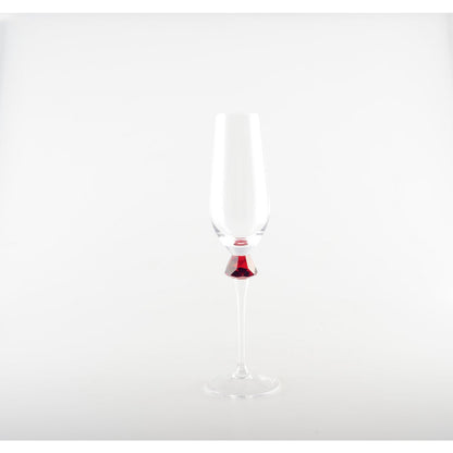 Champagne flutes with diamond-cut foot – set of 4