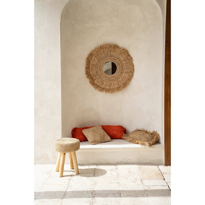 Raffia cushion cover 40×40 cm - natural, handcrafted in Indonesia