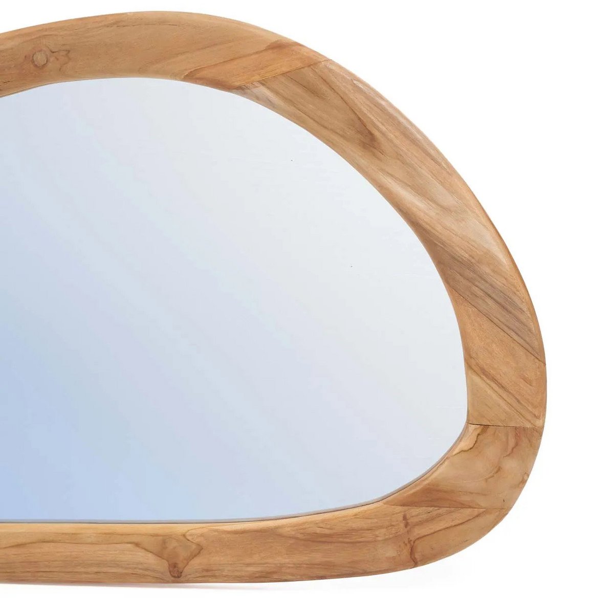 Teaktræsspejl, oval organisk ramme - XL