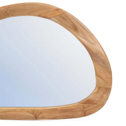Teaktræsspejl, oval organisk ramme - XL