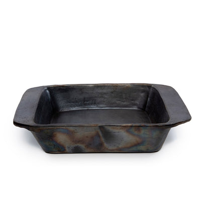 Black terracotta oven tray 37×28 cm - oven-safe