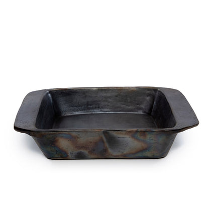 Black terracotta oven tray 37×28 cm - oven-safe