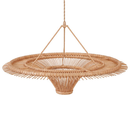 Handwoven rattan pendant shade 150 cm - natural, XXL ceiling statement