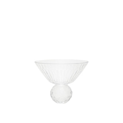 Glass dessert bowls with diamond foot, set of 4