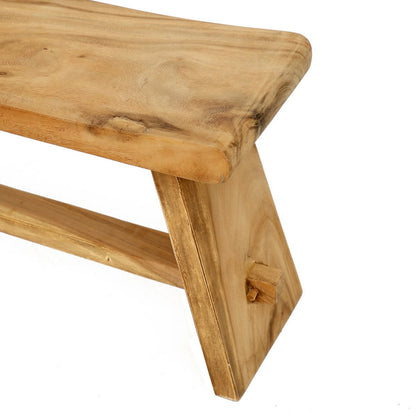 Suar træbænk, 120 cm - håndlavet