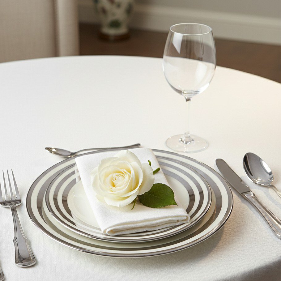 Glas desserttallerken med sølvkant 18cm