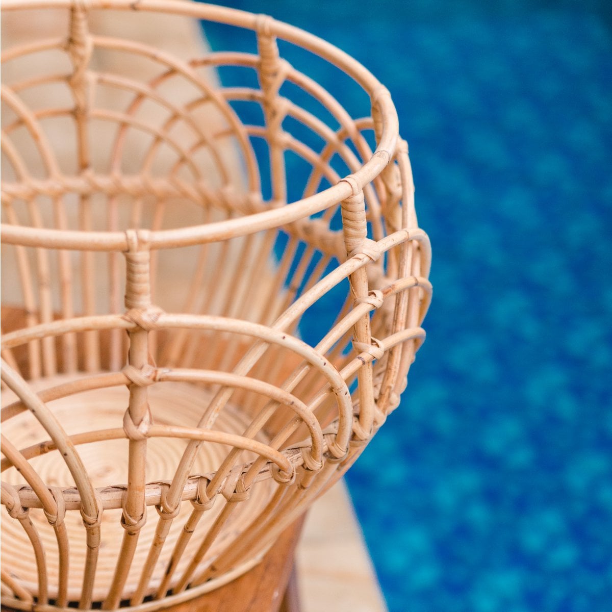 Rattanfletkurv RAHINA, M – ø 40 × 30 cm høj