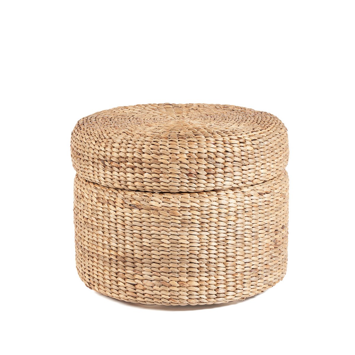 Seagrass storage ottoman, natural - round 60 cm