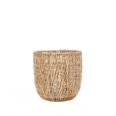 Palm leaf cylinder basket, small