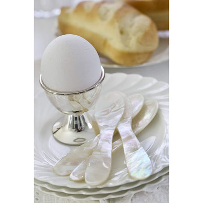 Mother-of-pearl caviar spoons, set of 4, 11 cm – rounded corners