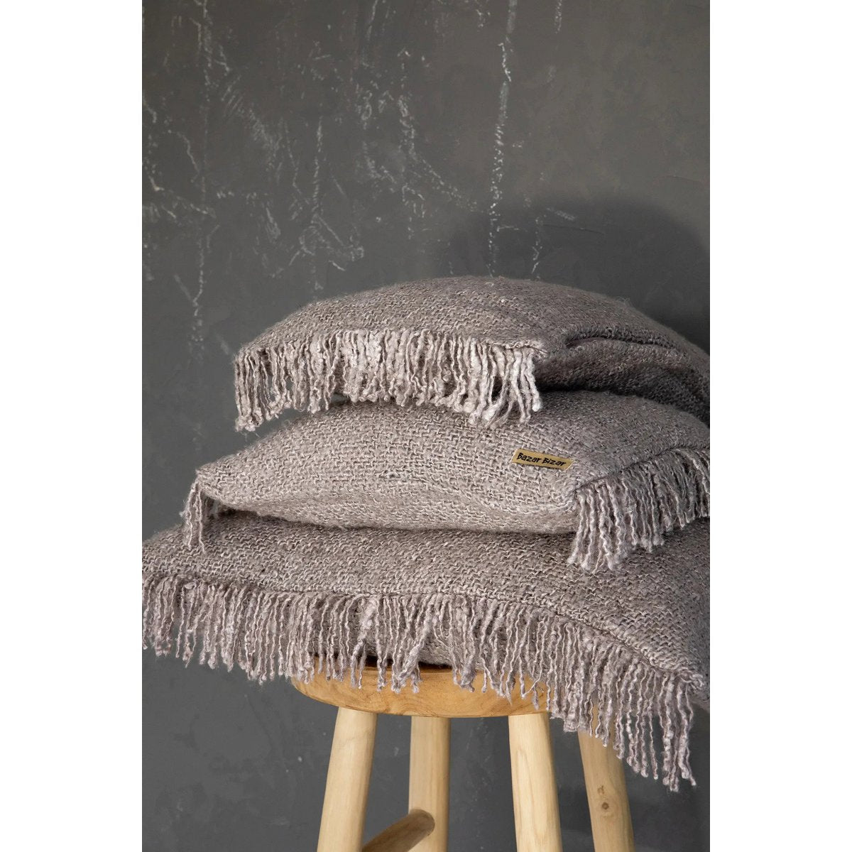 Cotton cushion cover, pearl grey – 60×60 cm