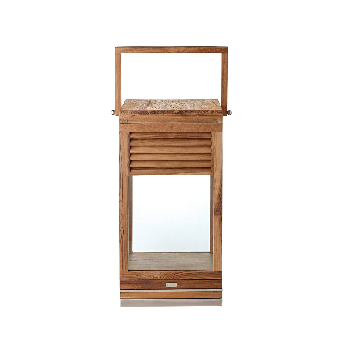 Teak lantern Vegas, nickel-plated steel - 60 cm