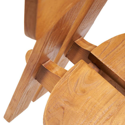 Teak-Esszimmerstuhl, natur – geteilte Rückenlehne 57 × 82 cm