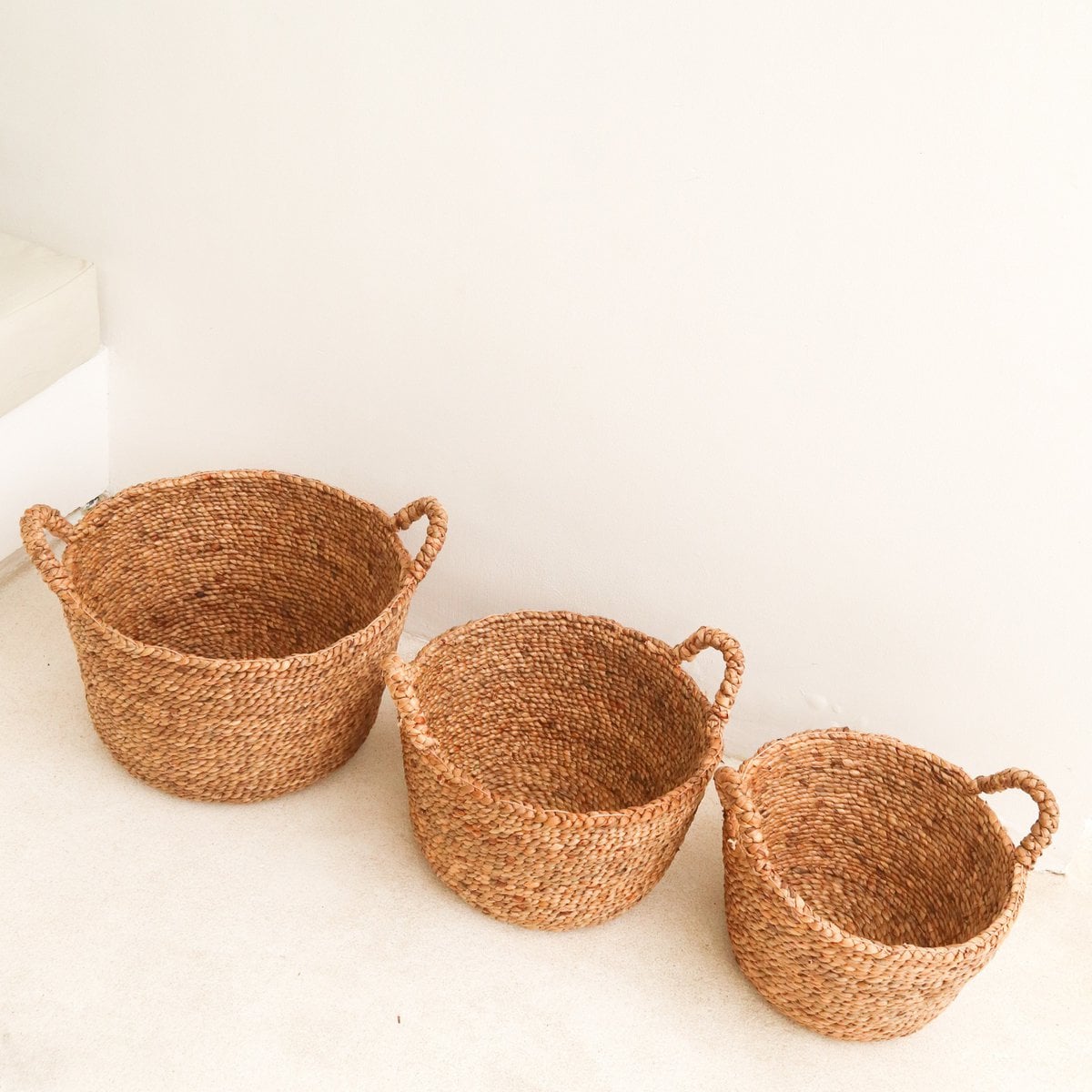 Water hyacinth basket SAMU L – 42 cm diameter