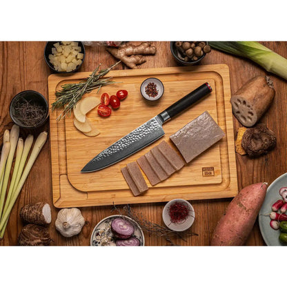 Damascus stainless steel gyuto chef knife - wood handle