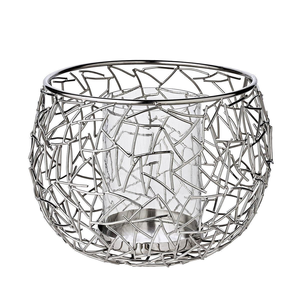 Stainless steel lantern Milano, 27 cm - nickel-plated