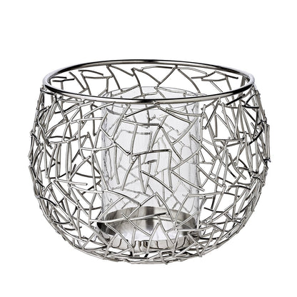 Stainless steel lantern Milano, 27 cm - nickel-plated