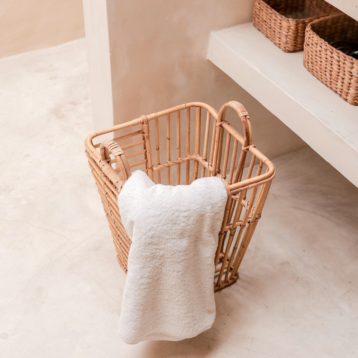 Rattan storage basket KUPANG S – 34 × 34 × 37 cm