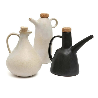 White stoneware olive oil bottle N°80 - Portugal