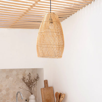 Rattan cylinder pendellampeskærm TABUNG – Ø 24 cm