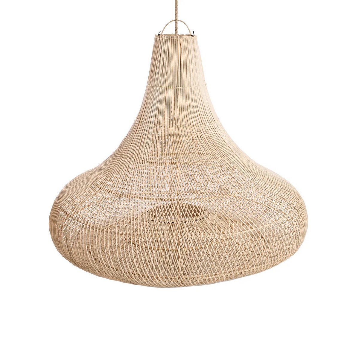 Rattan Shala pendellampe, beige – 77×57 cm