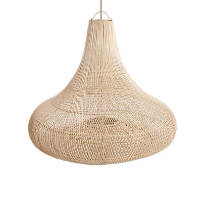 Rattan Shala pendellampe, beige – 77×57 cm