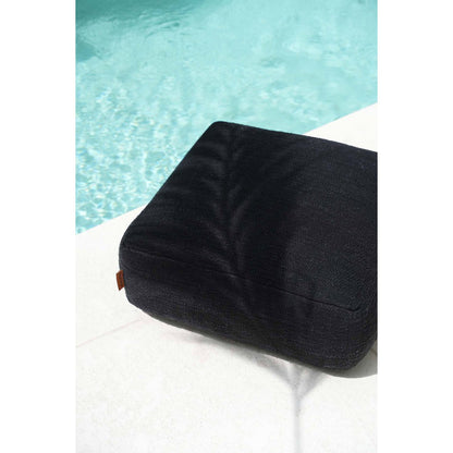 Cotton pouffe, black - 60 × 60 × 25 cm