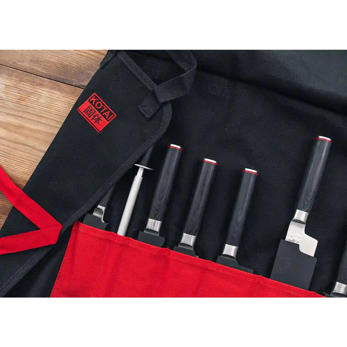 Cotton knife roll-up bag, 7 slots