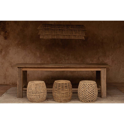 Palm leaf barrel stool, 49 × 45 cm - Natural