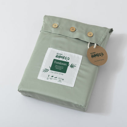 Bamboo bedding set, sage green, single - 400TC