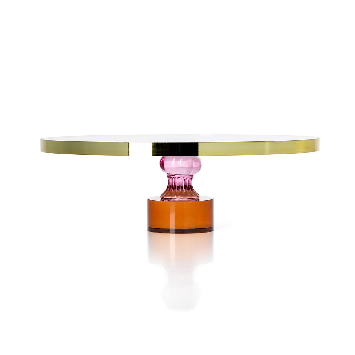 Kagefad af glas 32,8 cm – ædelstensfacetter
