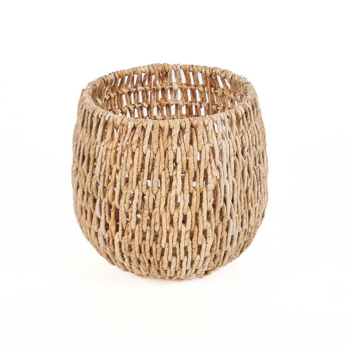 Palm leaf cylinder basket, medium