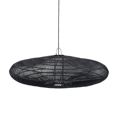Sort rattan macaron pendel XL - 150 cm bred
