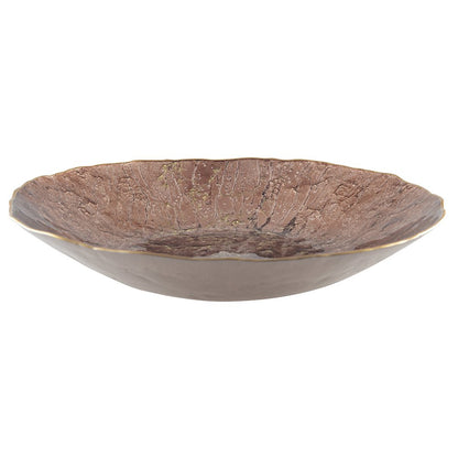 Glass serving bowl with gold rim 40 cm - handcrafted in Turkey