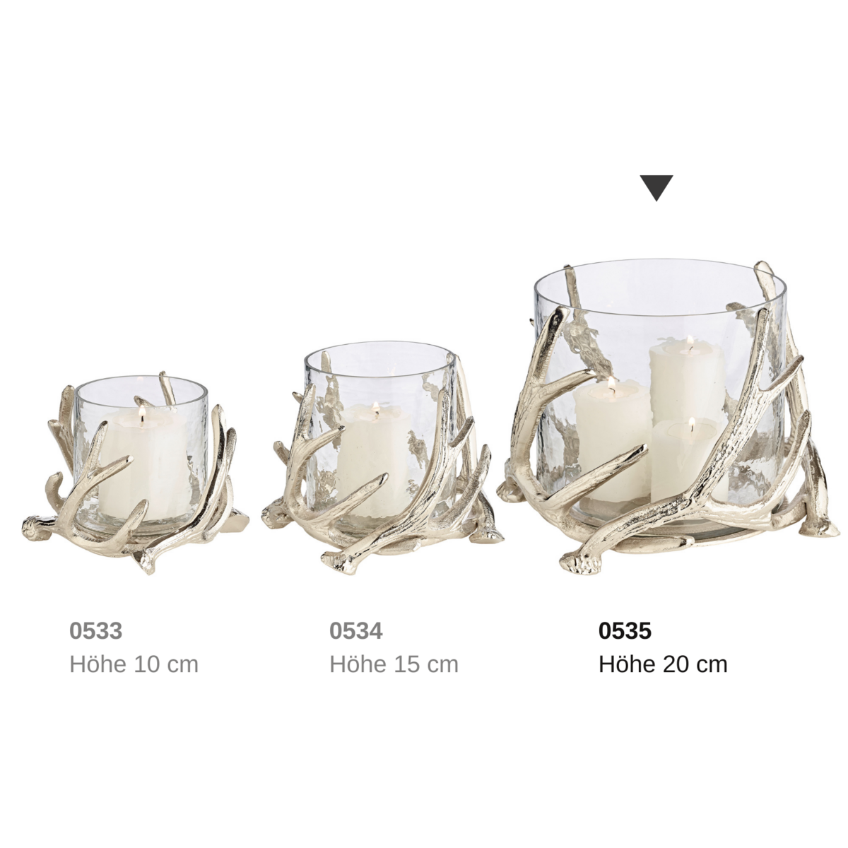 Aluminum lantern Kingston, 25 cm - antler motif