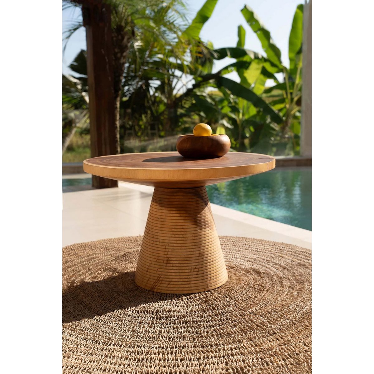 Teak root fruit bowl, 20 cm - organic form