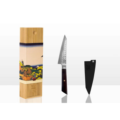 Damascus stainless steel petty knife 135 mm - wood handle