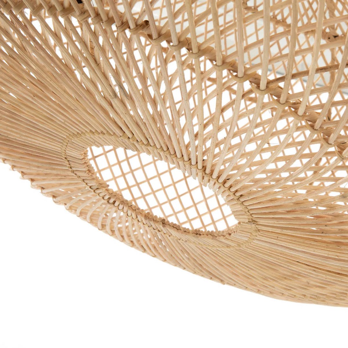 Rattan pendel 60 cm – håndvævet, beige