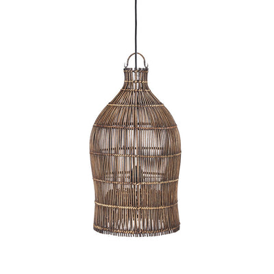 Woven bamboo pendant - Dark walnut, small