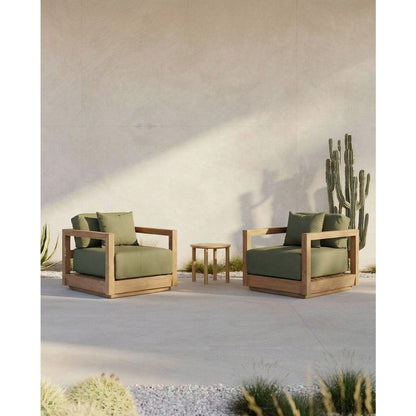 Udendørs træsofa 77×85 cm - grøn algehynde, Indonesien