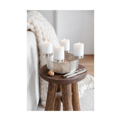 Stainless steel advent wreath Rio, 26 cm