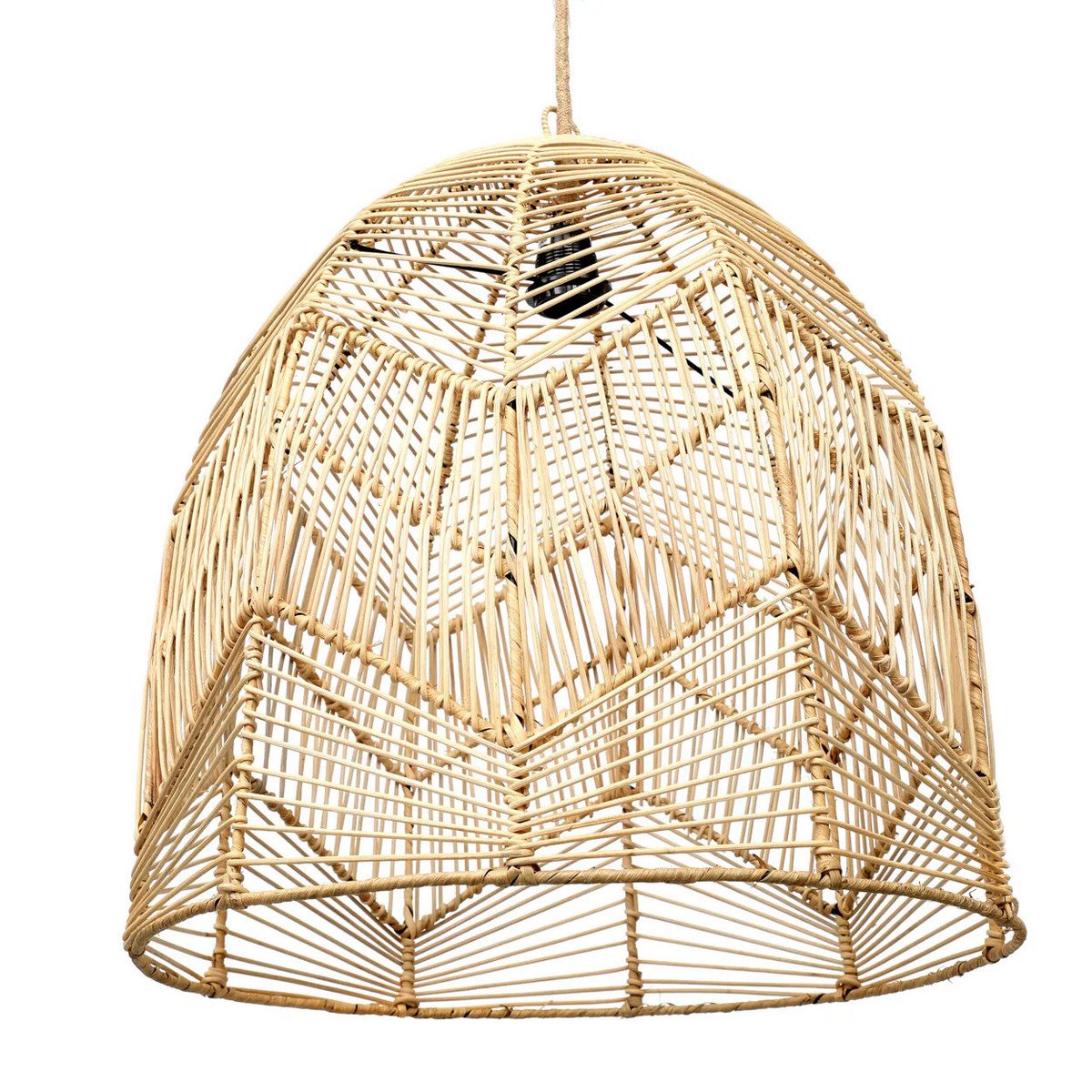 Handwoven rattan pendant shade L - natural finish