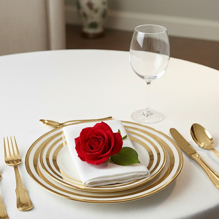 Goldener Dessertteller, 18 cm – Dreifachfilet