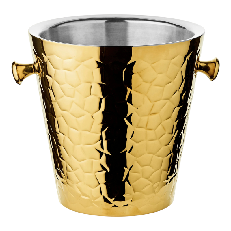 Stainless steel champagne cooler Capri, gold, H 23 cm