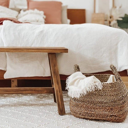 Seagrass & banana fibre basket MAJALENGKA M – brown & beige